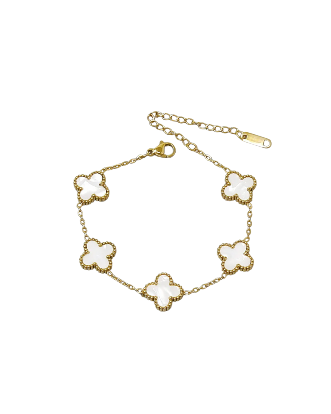White Gold Clover Bracelet