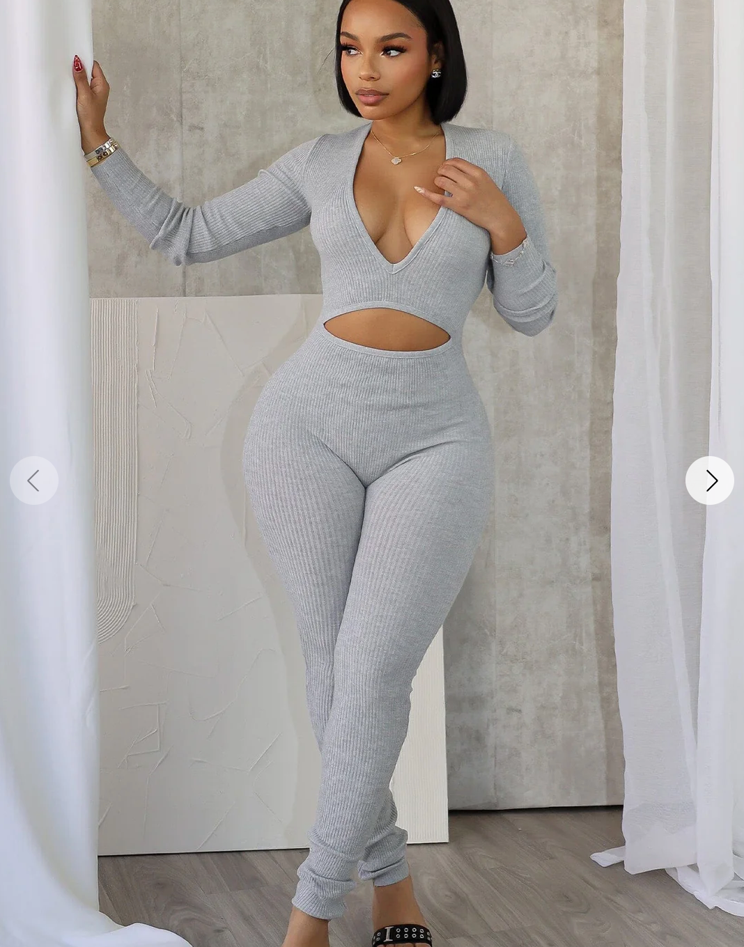 SHE'S CASUAL RIBBED JUMPSUIT